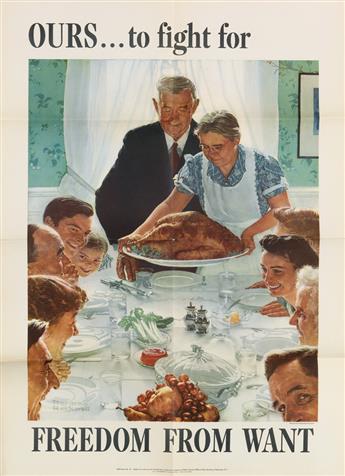 NORMAN ROCKWELL (1894-1978). [THE FOUR FREEDOMS.] Group of 4 posters. 1943. 28x20 inches, 71x50 cm. U.S. Government Printing Office, Wa